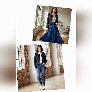 RHYME Los Angeles Black Textured Zip Jacket Size S Casual Or Dresssy